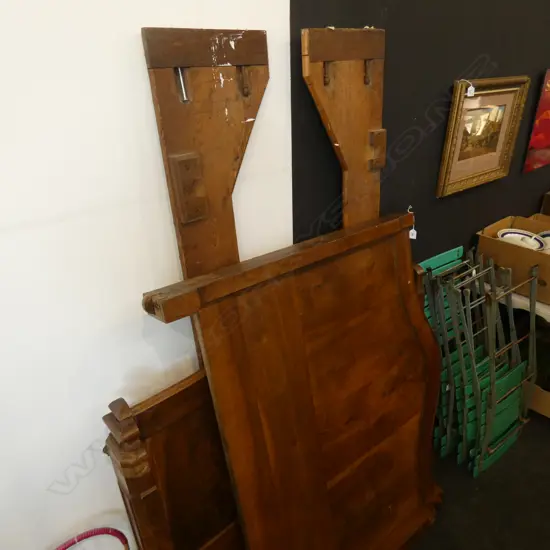 PAIR FRENCH WALNUT BEDENDS AND SIDE RAILS