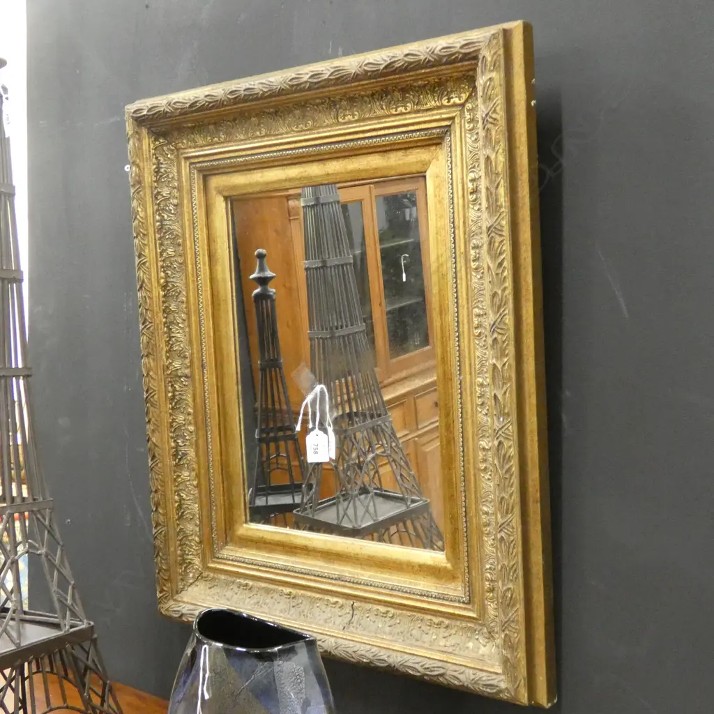 GILT FRAMED MIRROR 650x545mm Image 1++