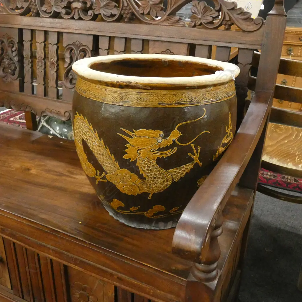 CHINESE DRAGON POT 370mm dia Image 1++