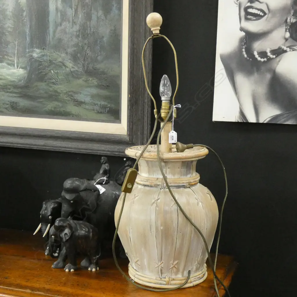 OLD BAMBOO TABLE LAMP (NO SHADE) H. 800MM Image 1++