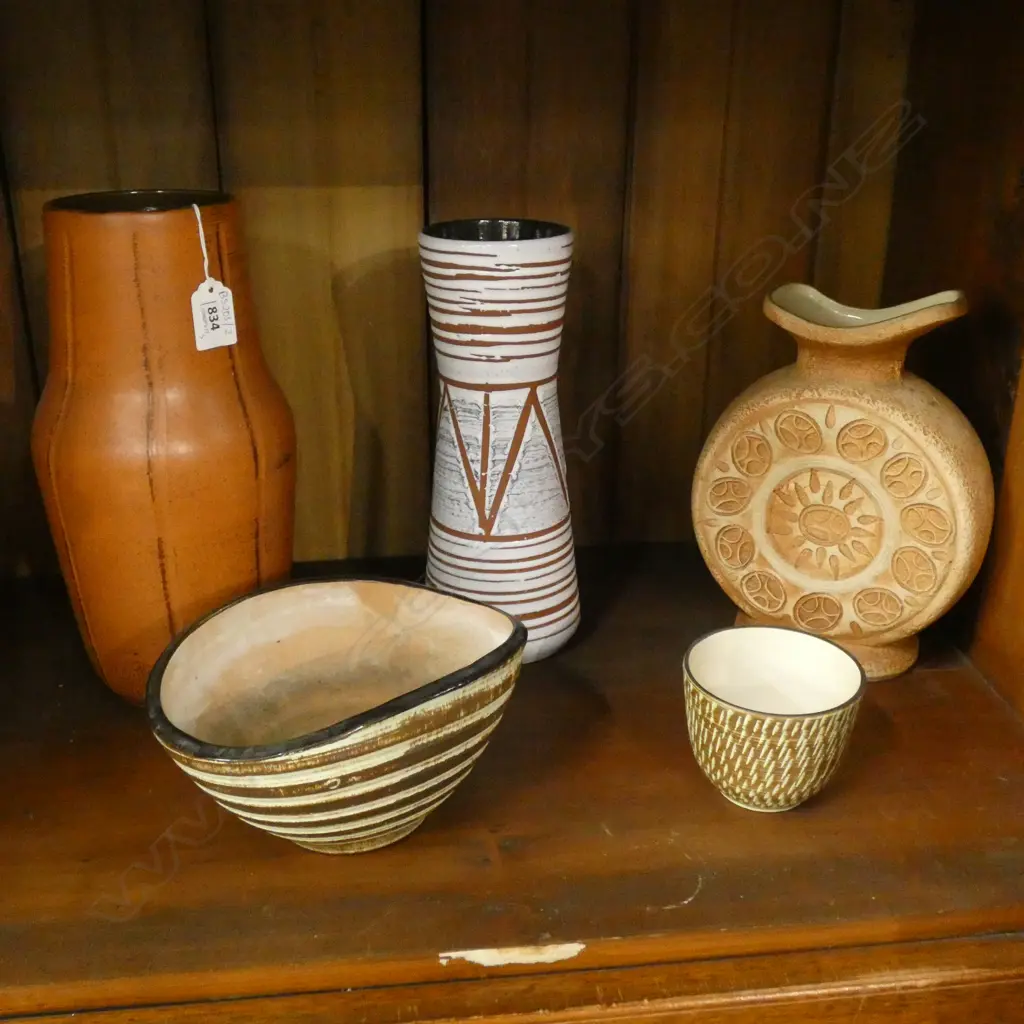 5 GERMAN CERAMIC VASES H.295mm Image 1++
