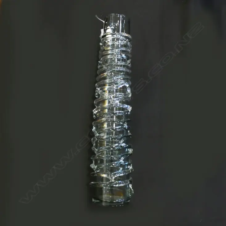 TALL CLEAR ART GLASS TRAILED VASE Image 1++