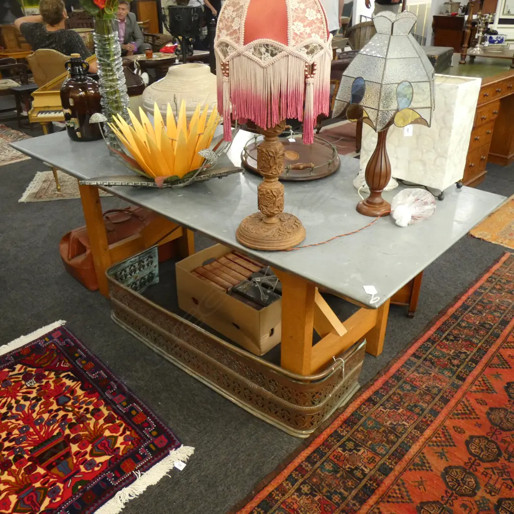 ZINC TOPPED TABLE; TERENCE CONRAN FOR COUNTRY ROAD... Image 1++