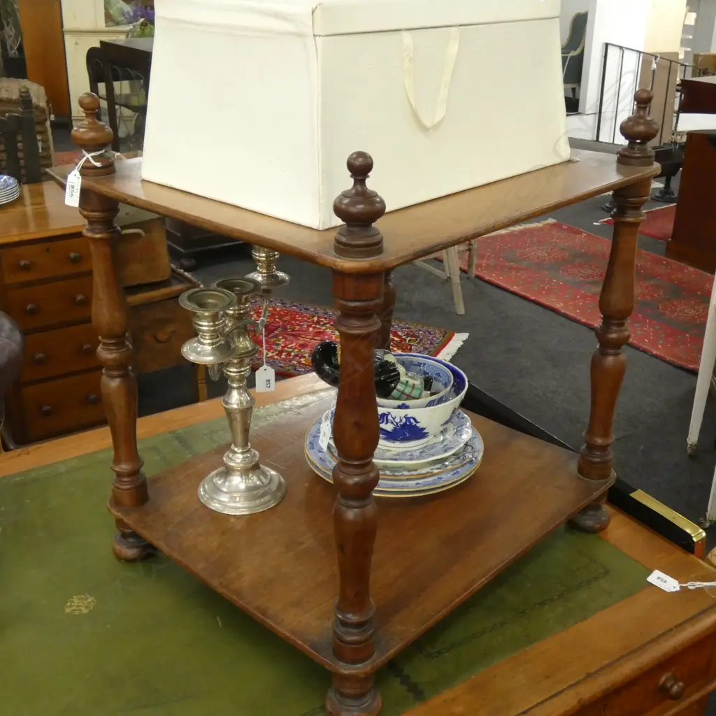 VICTORIAN TURNED SUPPORTS MAHOGANY SIDE TABLE... Image 1++