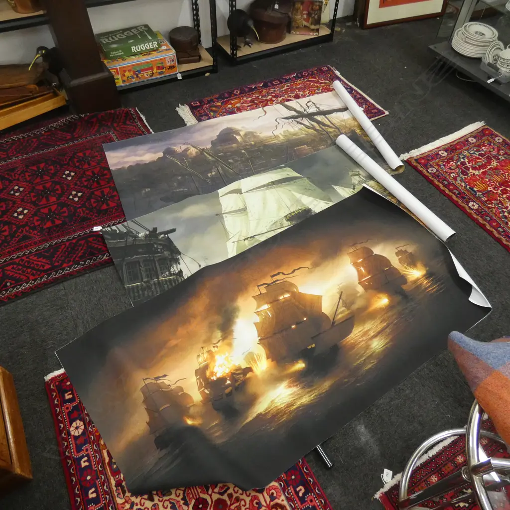 2 CANVAS SHIP ARTWORKS  Image 1++