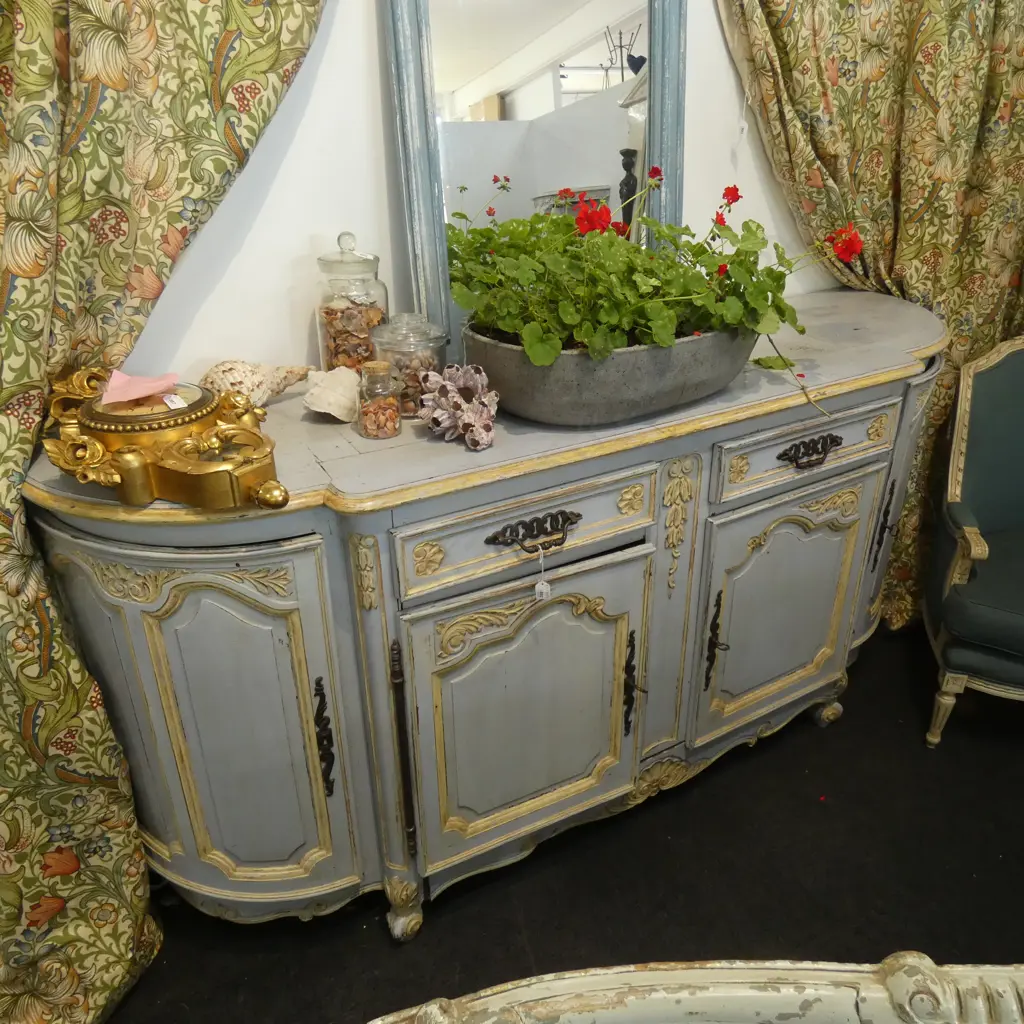 BLUE PAINTED FRENCH STYLE COMMODE... Image 1++