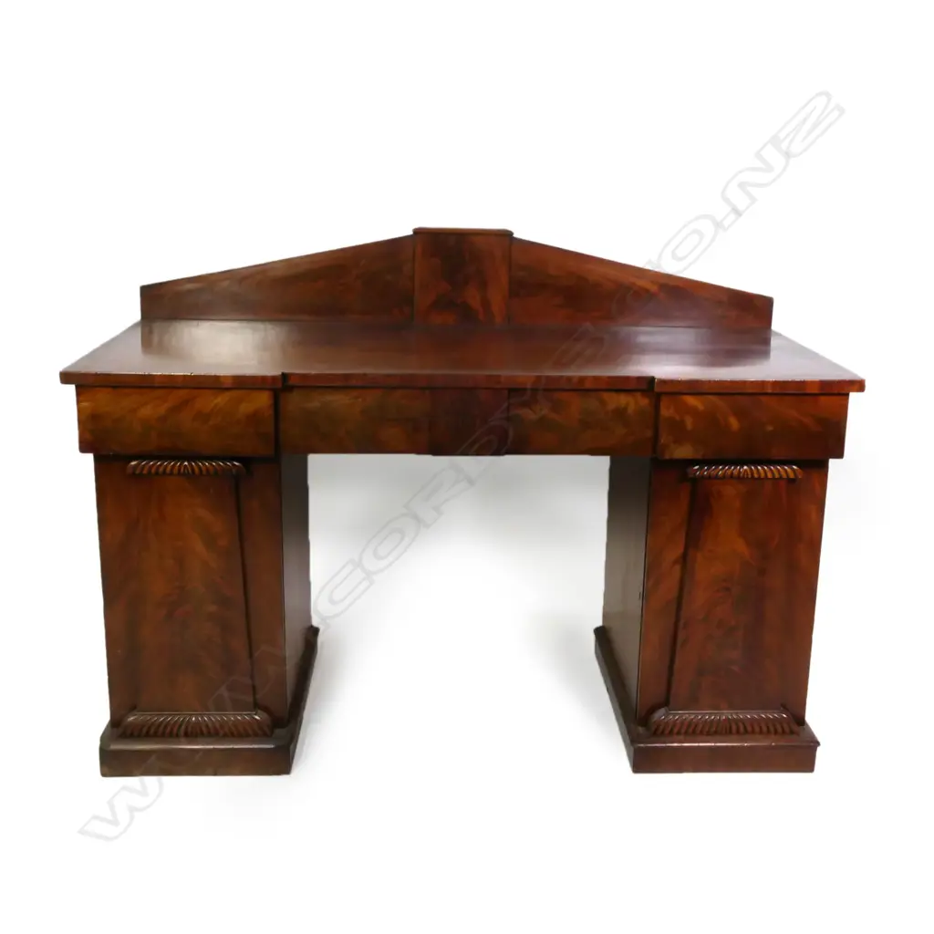 REGENCY FLAME MAHOG TWIN PEDESTAL SIDEBOARD Image 1++