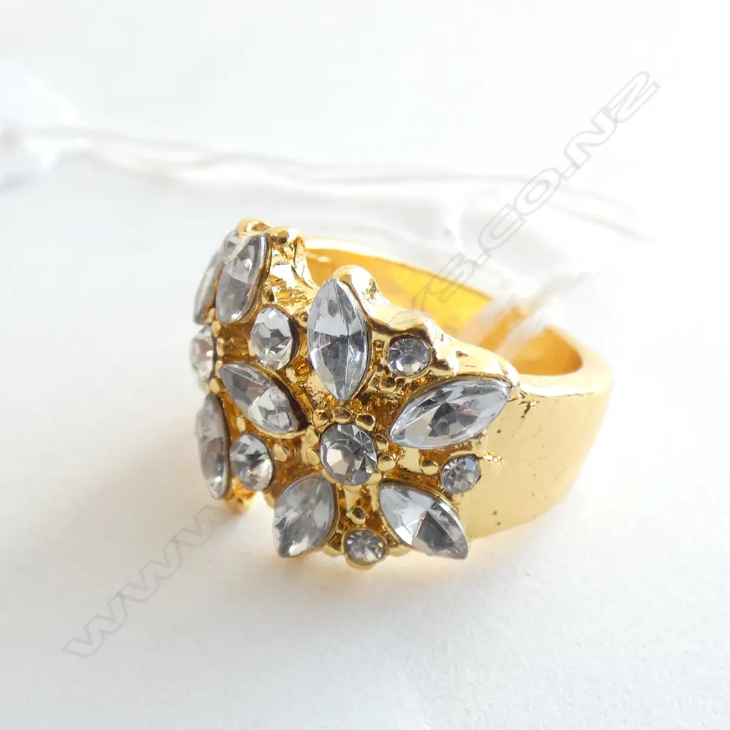 GOLD PLATED FAUX DIAMOND (PASTE) RING Image 1++