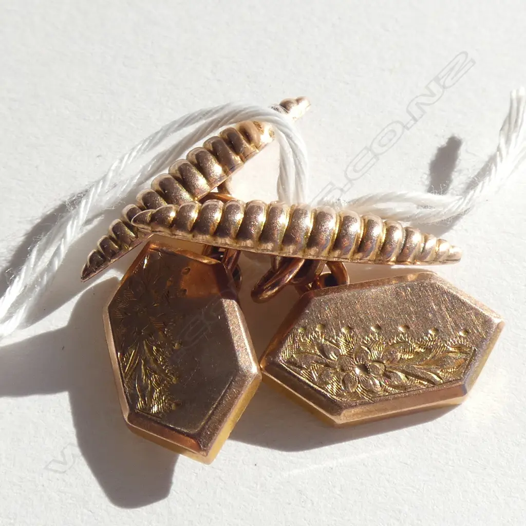 PR 9CT CUFFLINKS VINTAGE 5.17gms Image 1++