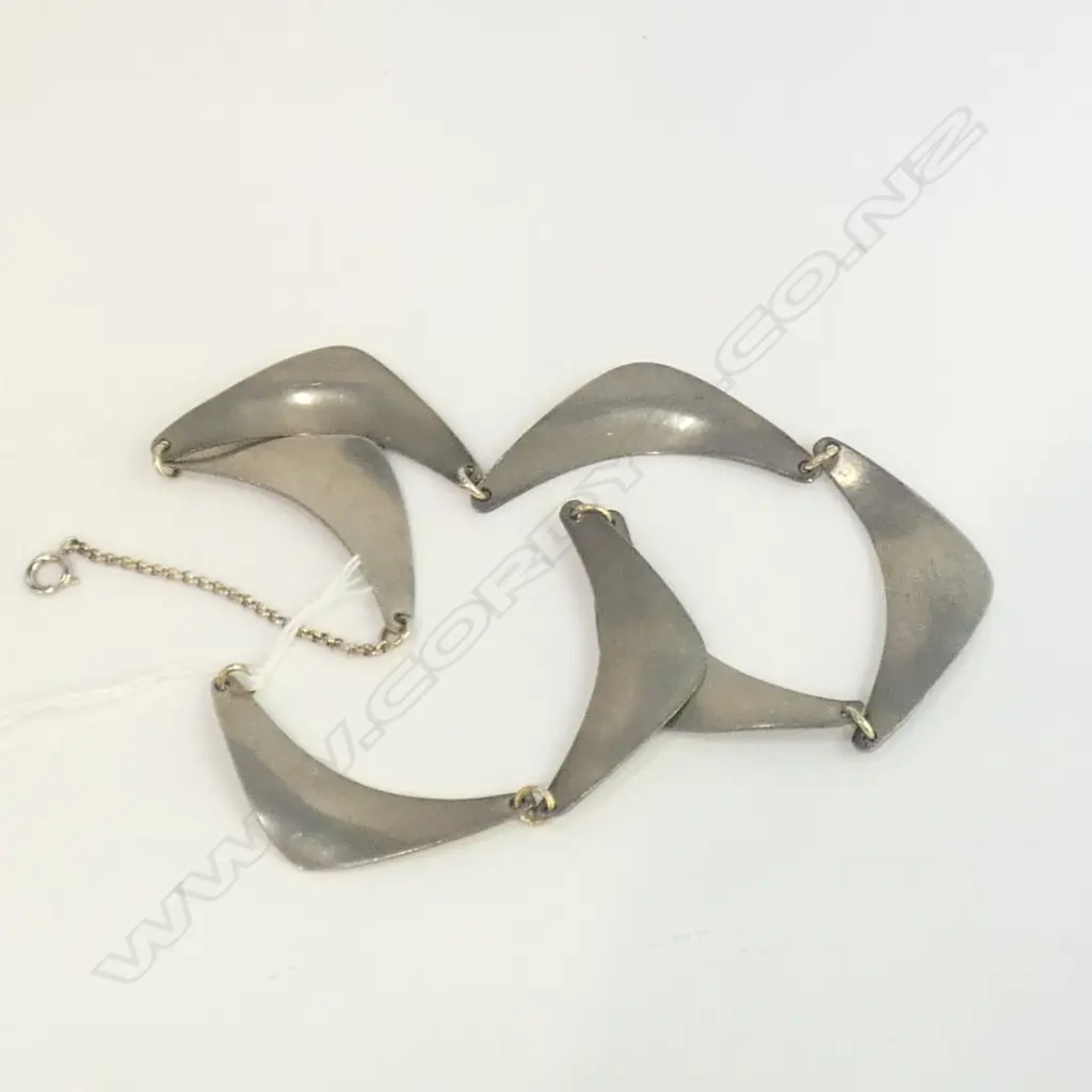 VINTAGE JERGEN JENSEN PEWTER NECKLACE L.465mm Image 1++