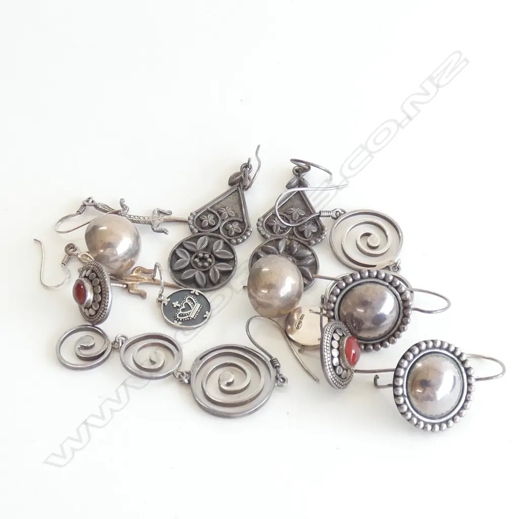 7 PRS 925 SILVER EARRINGS 42 GRAMS  Image 1++