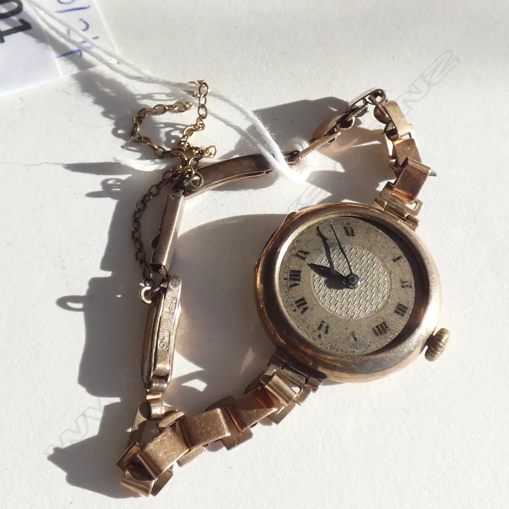 9CT ROSE GOLD ANTIQUE LADIES WATCH AF  Image 1++