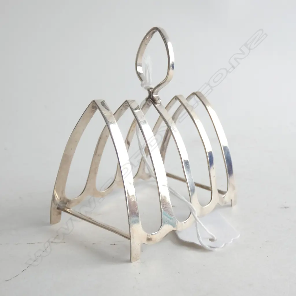 STERLING SILVER GOTHIC STYLE 4 SLICE TOAST RACK BIRMINGHAM 1901 31GMS Image 1++