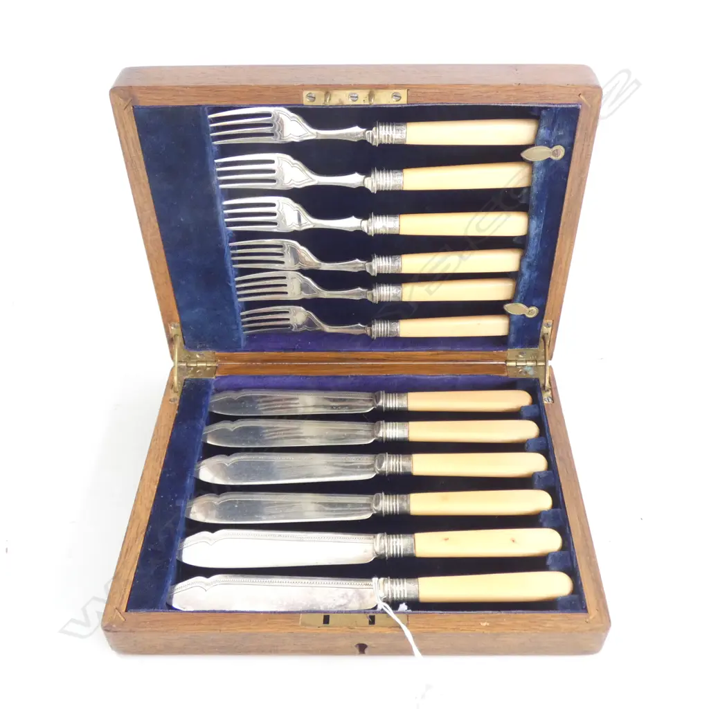 EARLY 20THC CASED FISH SERVICE Image 1++