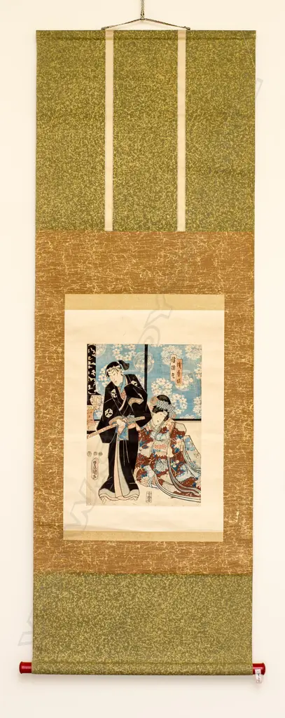JAPANESE UKIYO-E SCROLL SIGNED TOYOKUNI GA ... Image 1++