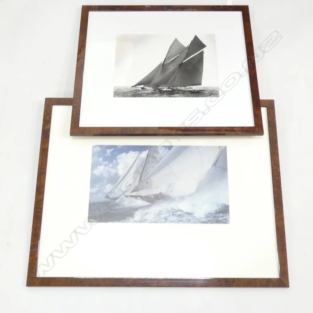 PLISSON GUILLAUME SAILING PRINT (390 X 230MM) + 1 OTHER FRAMED SAILING PHOTO  PRINT Image 1++