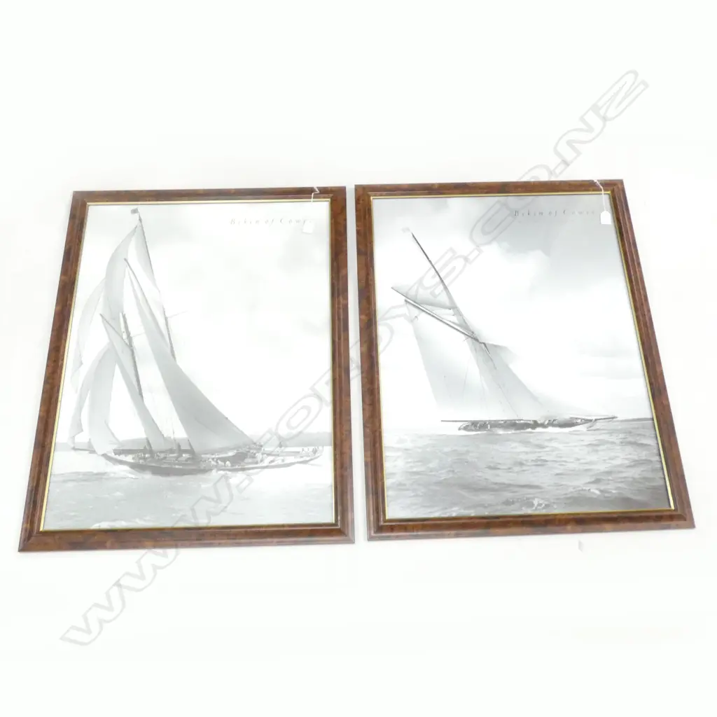 PR LG BEKEN OF COWES SAILING PRINTS - WHITE HEATHER 1942 & RAINBOW 11 1898  580 X 780MM Image 1++