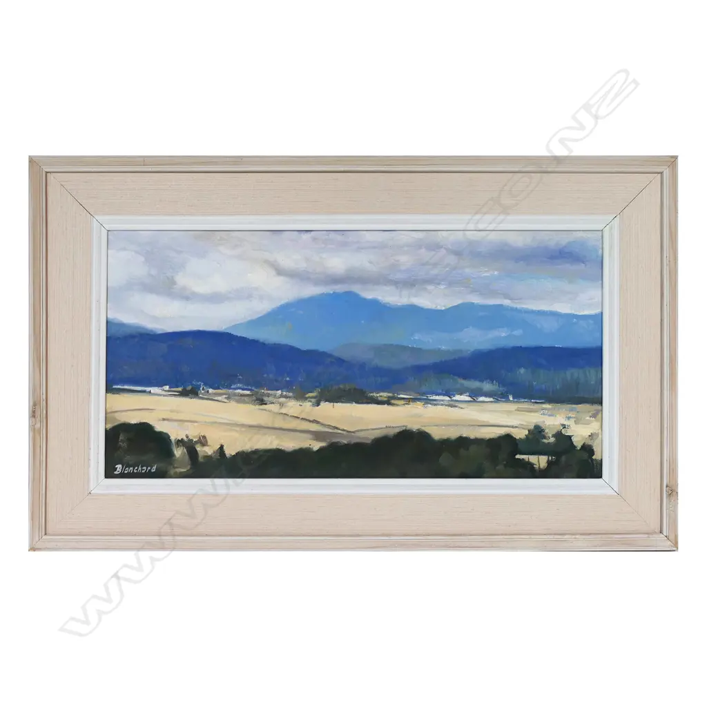 BRIAN BLANCHARD, LANDSCAPE WITH MT BARROW, OIL, SIGNED, 285 575MM Image 1++