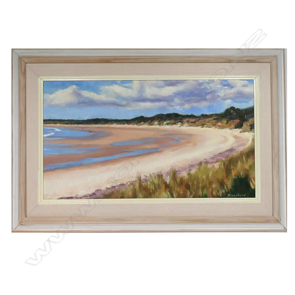 BRIAN BLANCHARD, BEACH SCENE GEORGETOWN, OIL, SIGNED, 410 X 740MM Image 1++