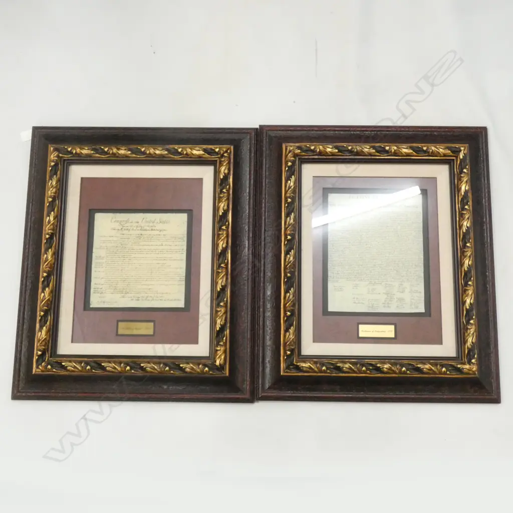 PR FRAMED PRINTS; DECLARATION OF INDEPENDENCE & BILL OF RIGHTS 375x280mm Image 1++