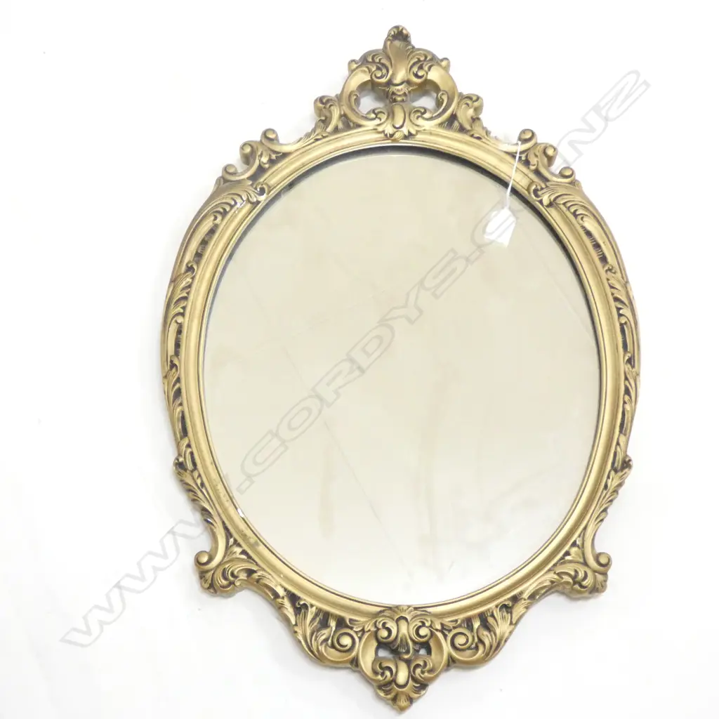 OVAL GILT FRAMED WALL MIRROR   460 X 700MM Image 1++