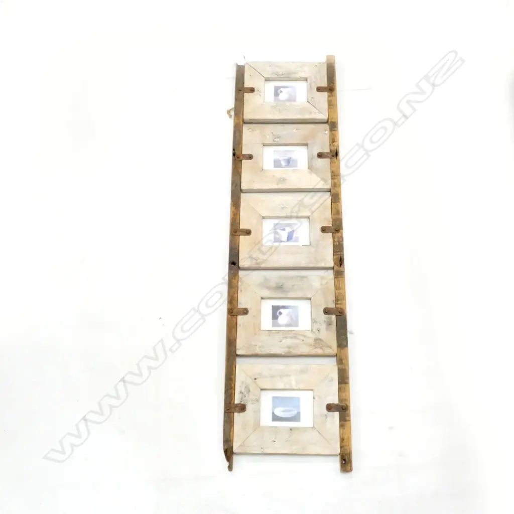 LARGE WOODEN FRAME w. 5 PRINTS 1110x275mm overall Image 1++