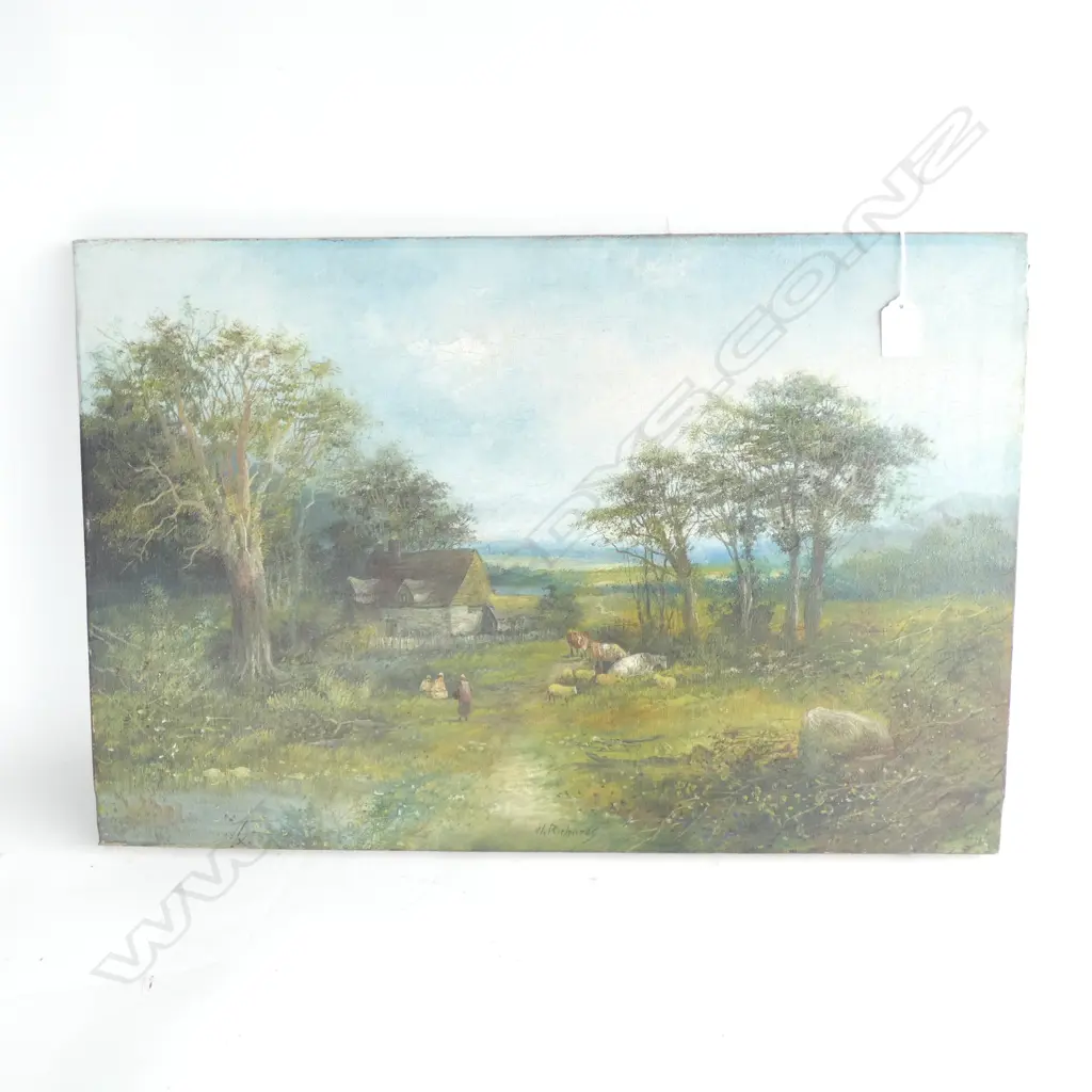 W. RICHARDS 19THC OIL PAINTING ENGLISH COUNTRY 400 x 610mm Image 1++