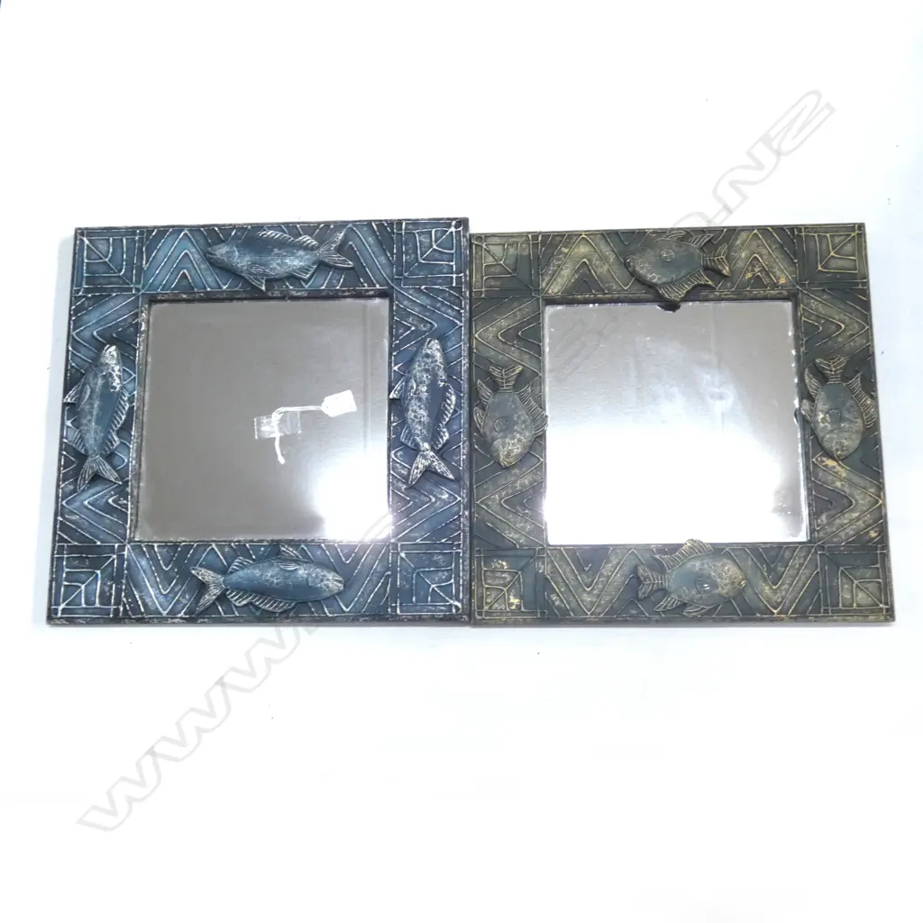 PR SQUARE MIRRORS w. FISH DESIGN 460x460mm Image 1++