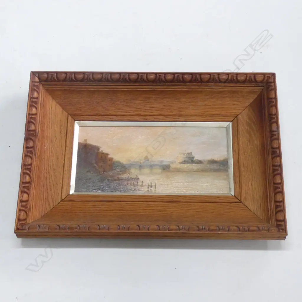 OIL ON BOARD RIVER TIBER /  SIGNED 'VEITCH' 300 X 140MM Image 1++