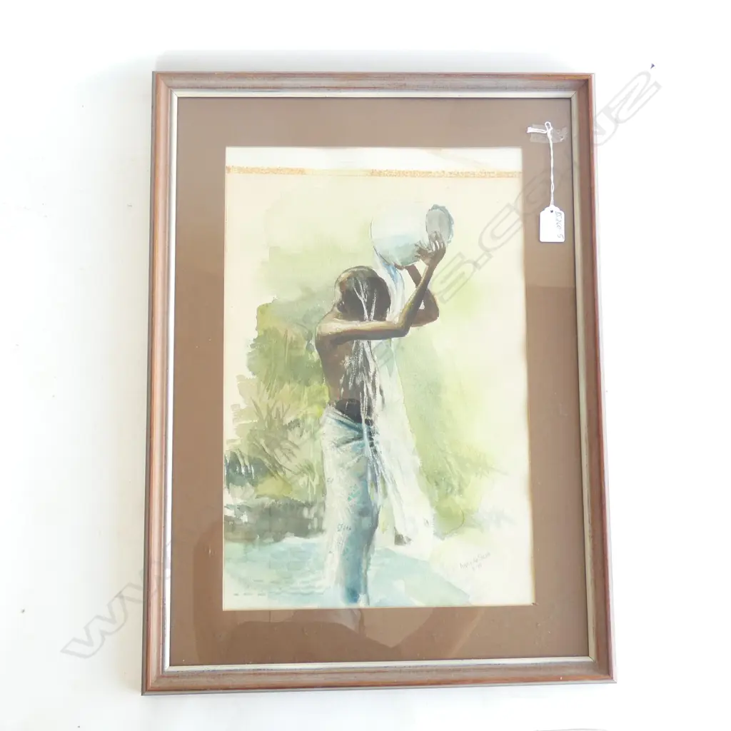 ANNE DE SILVA UNTITLED WOMAN BATHING GOUACHE ON PAPER SIGNED AND DATED 2ND 1975 450 X 295 Image 1++