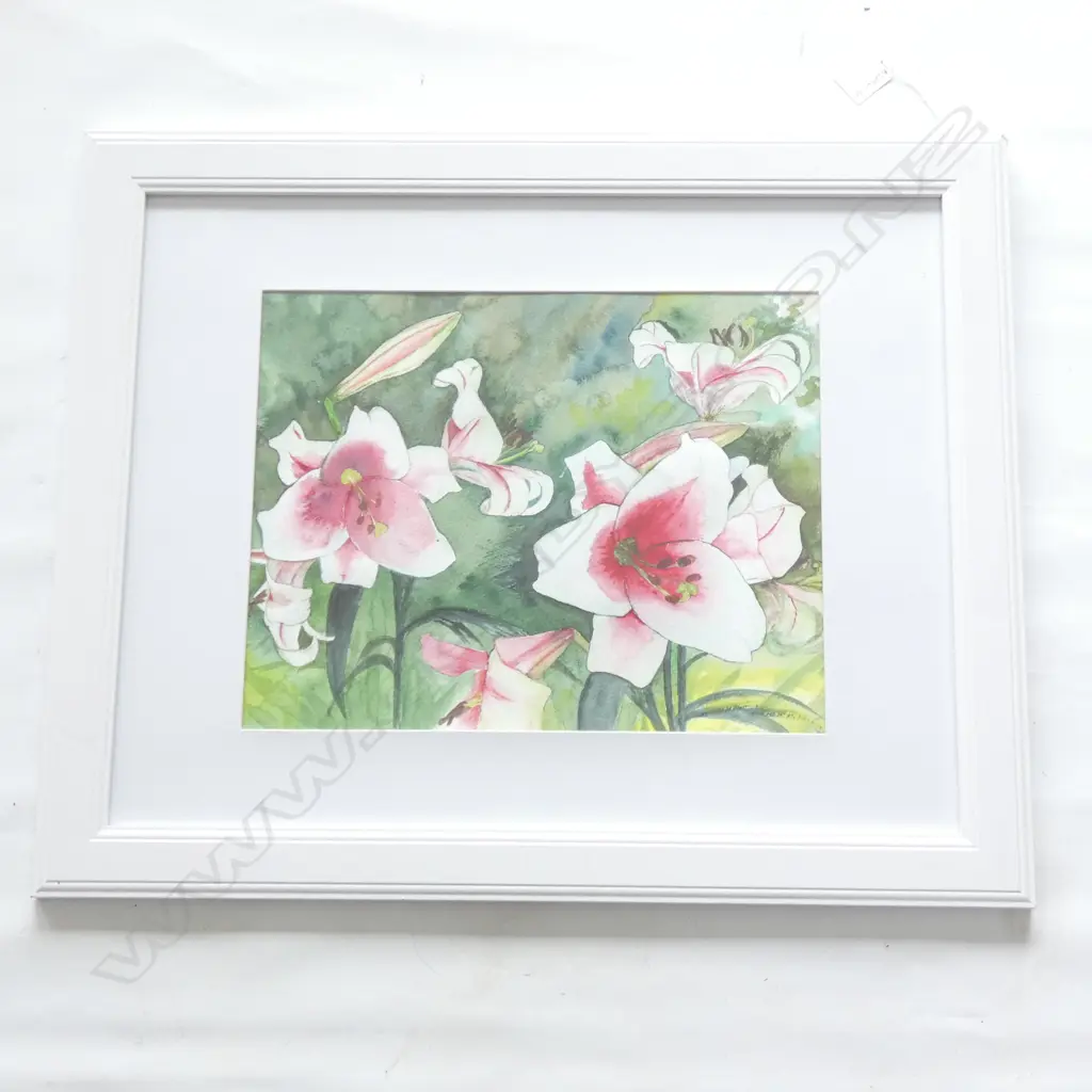 JANE WHYTE "BLUSHING LILY" W/C 340 X 270MM Image 1++