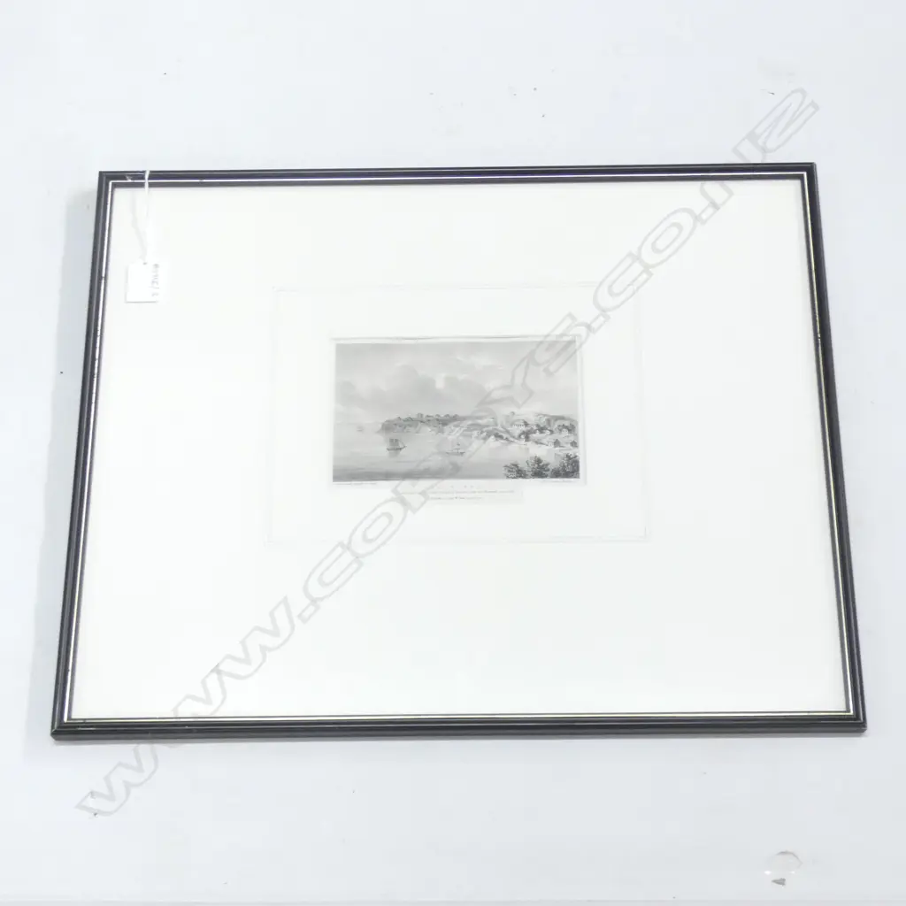 EARLY LITHOGRAPH OF AUCKLAND, COMMERCIAL BAY 105x170mm Image 1++