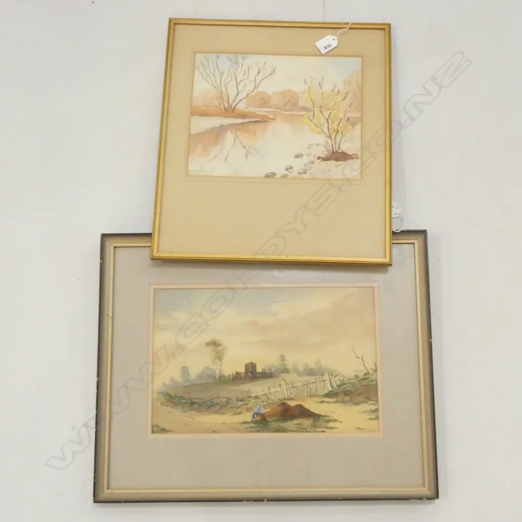 2 WATERCOLOUR SCENES; 1 SIGNED EM VOWELL LARGEST 335 X 215MM Image 1++
