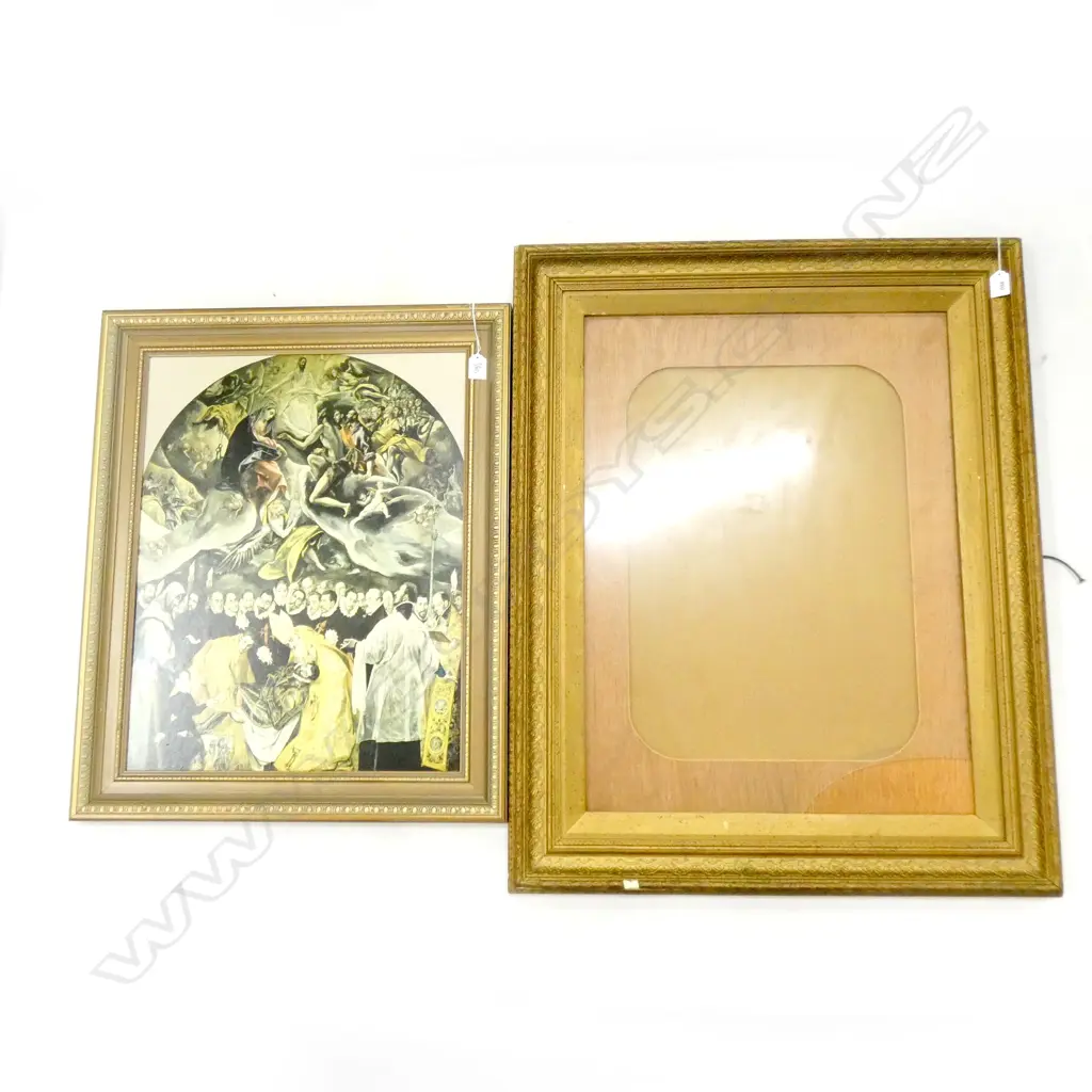 LG GILT FRAME (GLASS A/F) (870 X 700MM)& RELIGIOUS PRINT (450 X 570MM) Image 1++