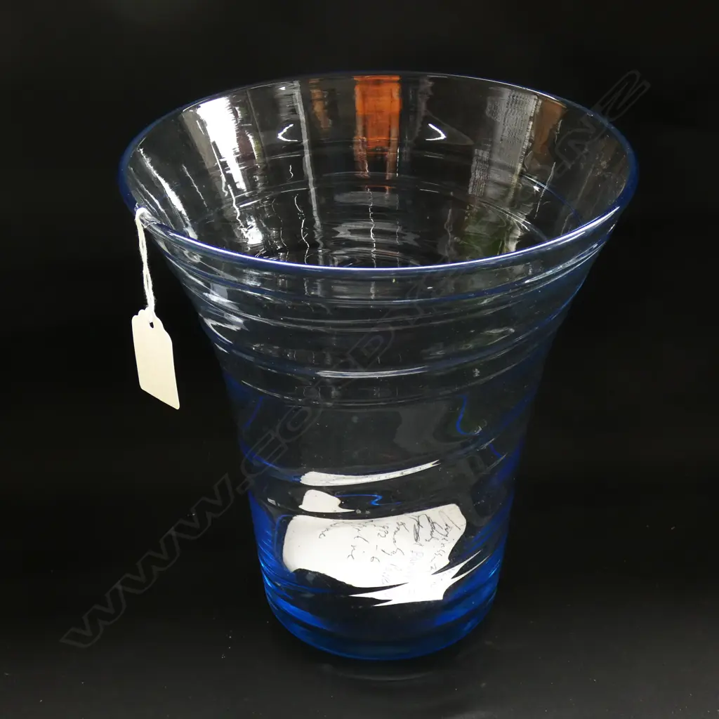 WHITEFRIARS SAPPHIRE BLUE VASE RIBBON TRAILED Image 1++