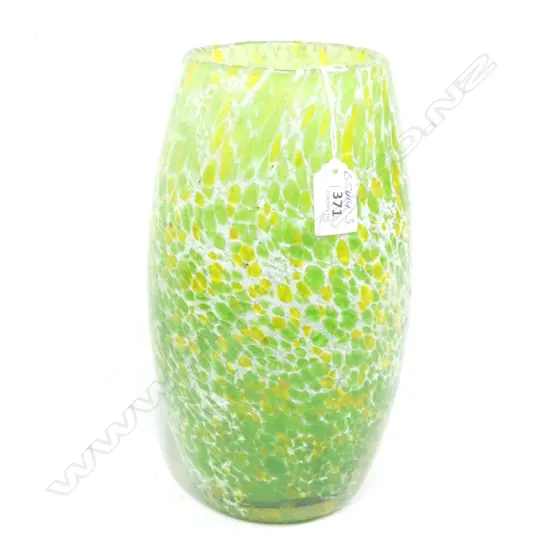 EARLY/MID 20THC GREEN ART GLASS VASE H.255mm