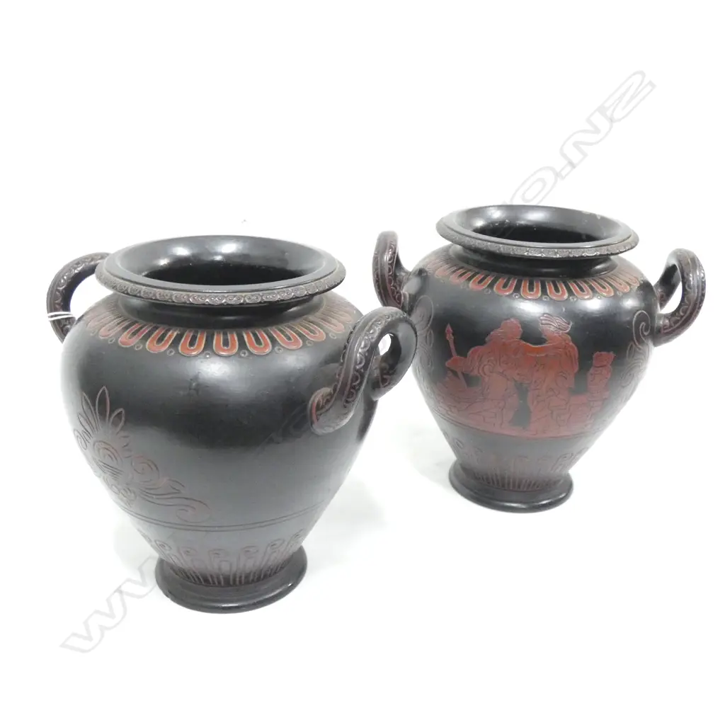 PR OF S AND F GREEK STYLE VASES H 210 MM Image 1++