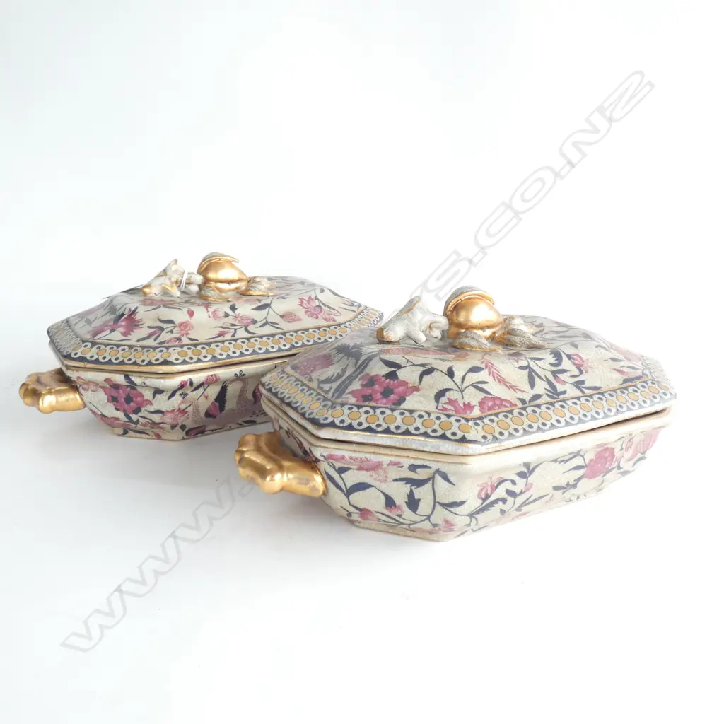 PR LARGE ORIENTAL LIDDED TUREENS L.330mm Image 1++