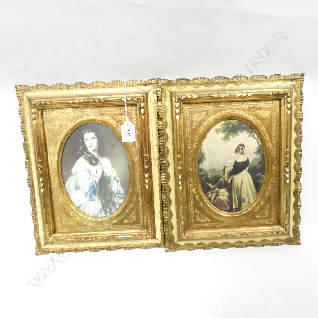 PR OF ITALIAN GILT FRAMED PORTRAITS H 310 MM Image 1++
