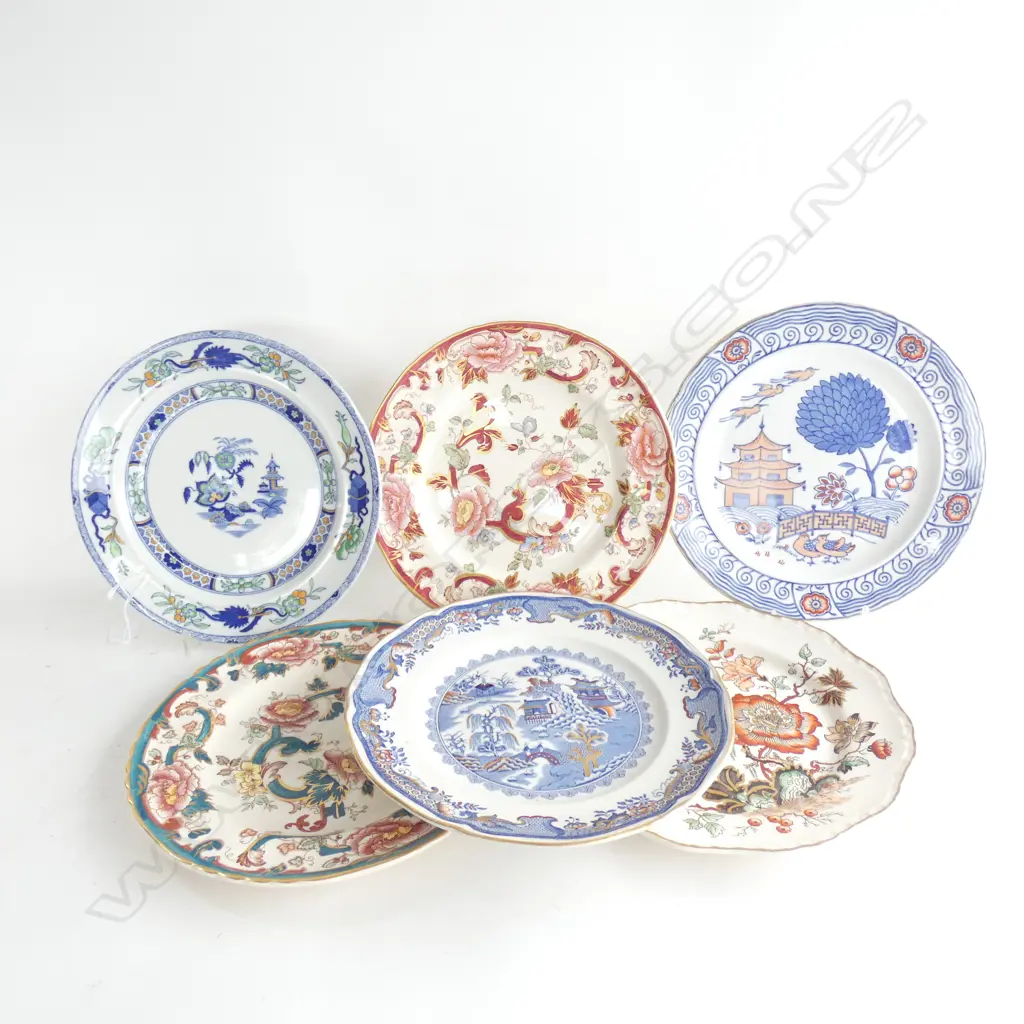 MASON IRONSTONE 6 LARGE PLATES VARIOUS PATS Image 1++