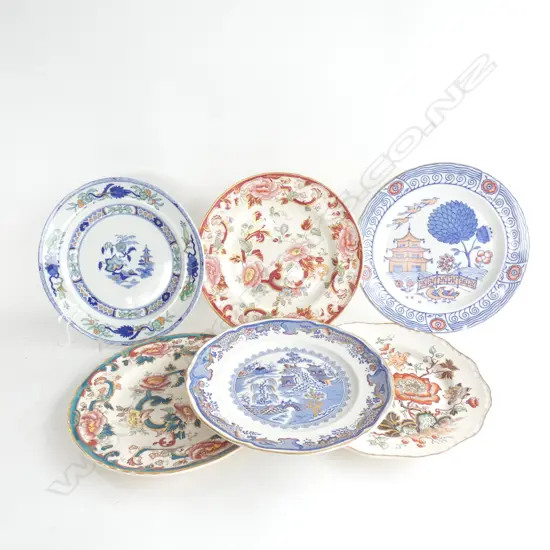 MASON IRONSTONE 6 LARGE PLATES VARIOUS PATS