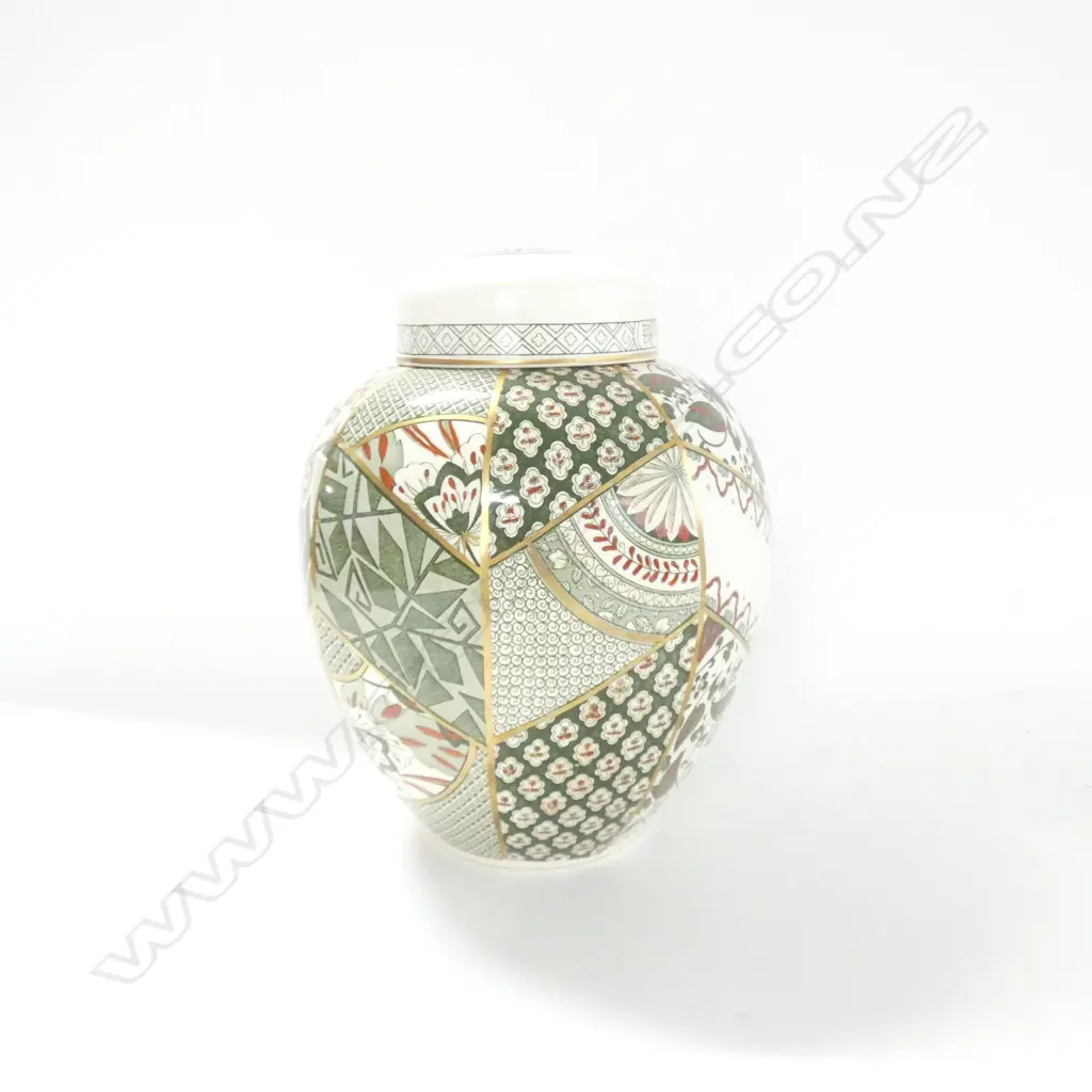 MASON IRONSTONE LARGE LIDDED GINGER JAR APPLIQUE PAT Image 1++