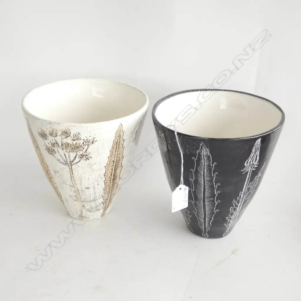 PR STUDIO POTTERY VASES BY 'RH' H.185mm Image 1++