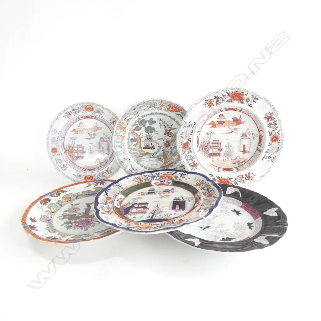MASON IRONSTONE 6 ANTIQUE VARIOUS PAT PLATES Image 1++