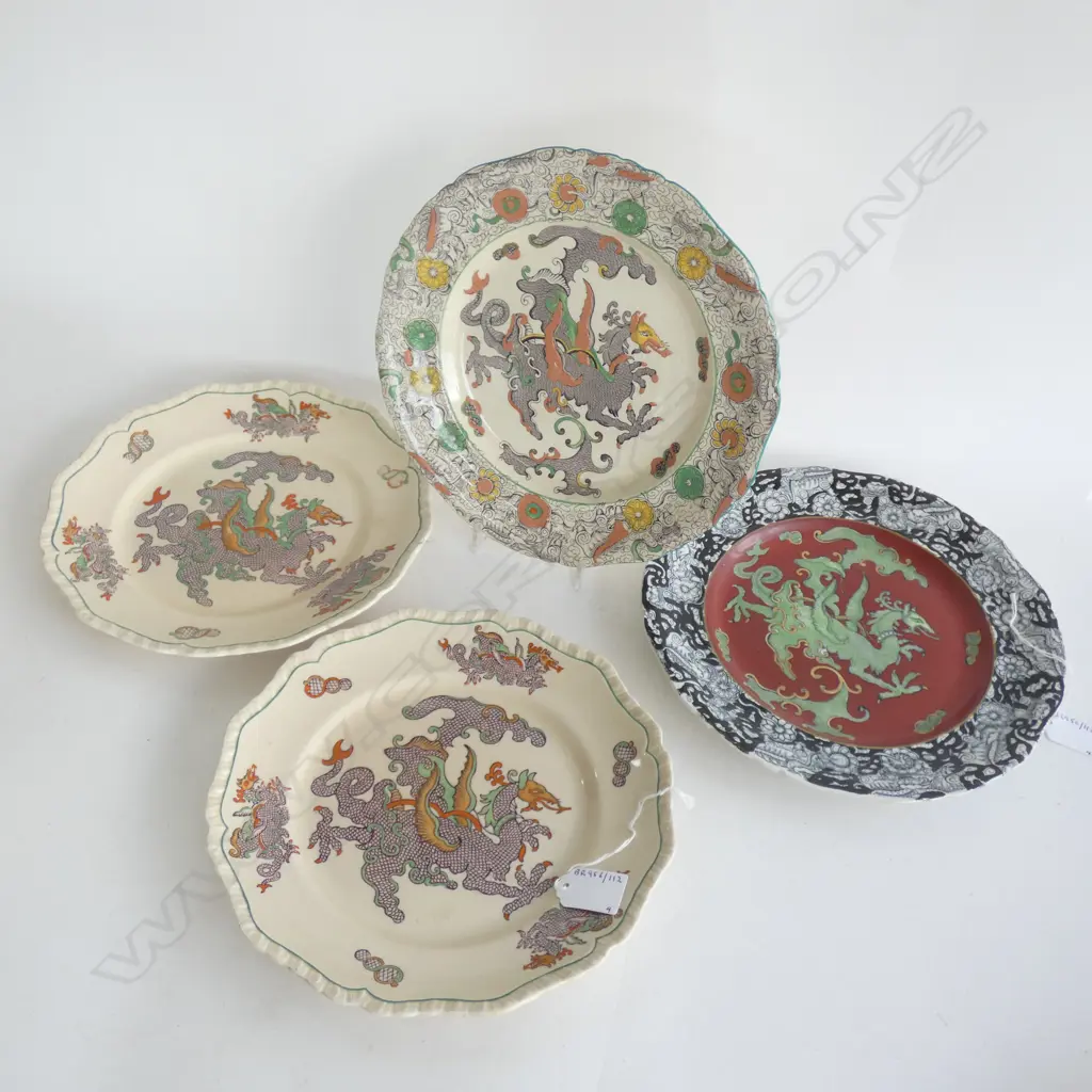 MASON IRONSTONE 4 DRAGON PLATES Image 1++