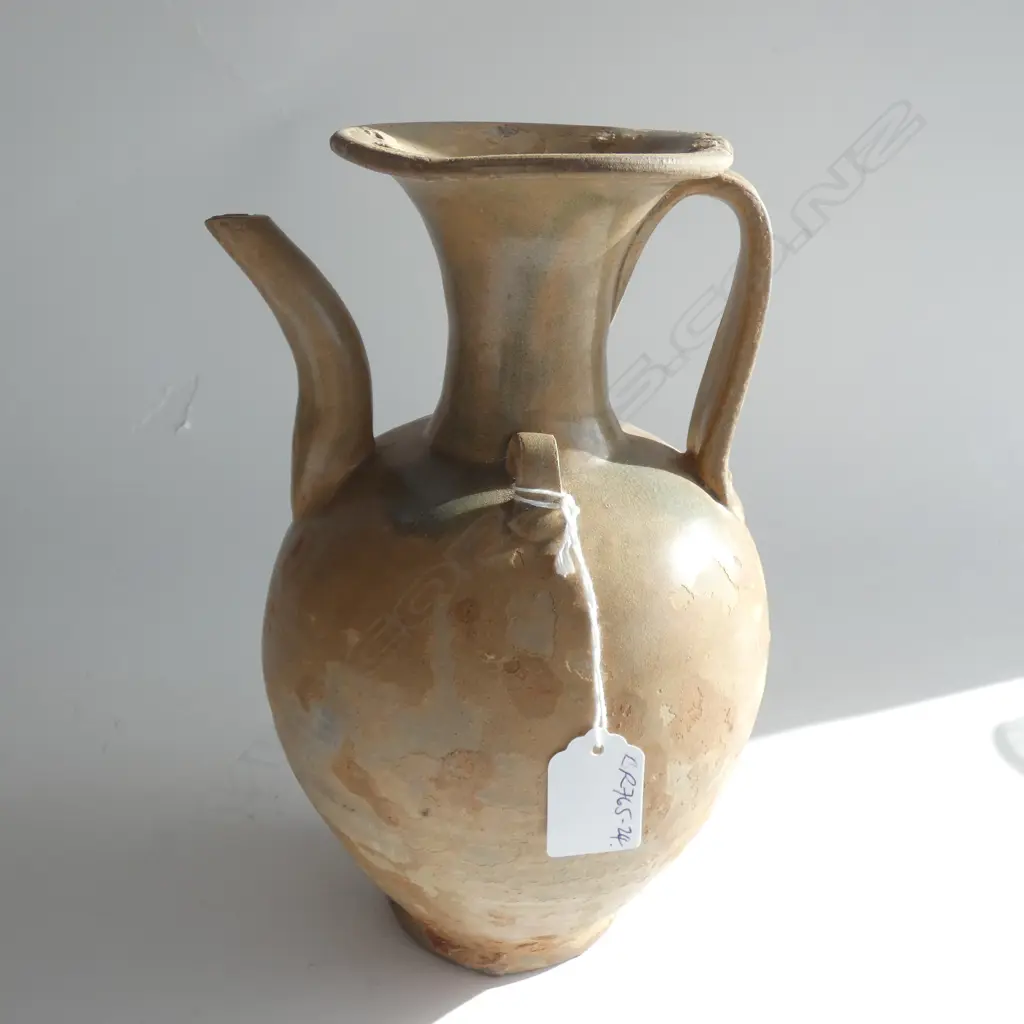 CHINESE TANG STYLE GLAZED POTTERY EWER H.250MM Image 1++