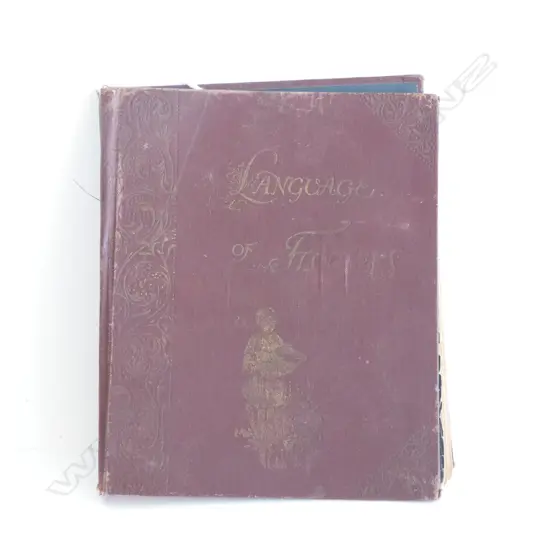 VICTORIAN BOOK - THE LANGUAGE OF FLOWERS  - AGE WEAR