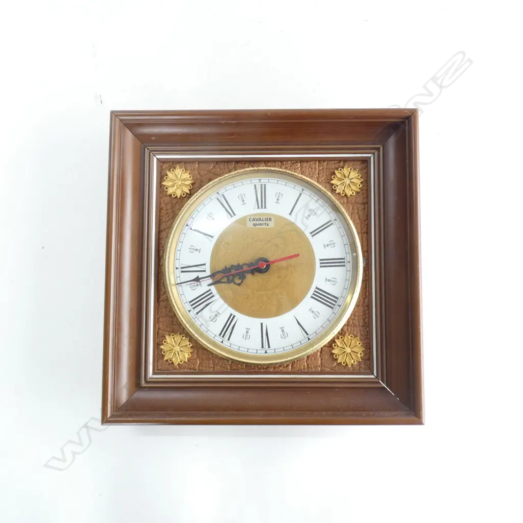 CAVALIER QUARTZ WOODEN FRAMED CLOCK 265 X 265MM Image 1++