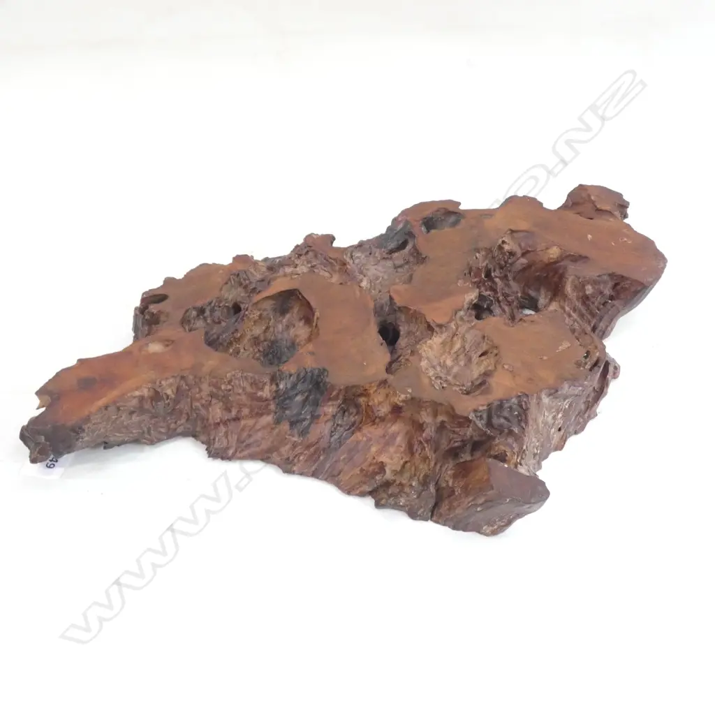 NATURAL HONGMU (ROSEWOOD) TREE SECTION VASE STAND W408 D270 H41mm Image 1++