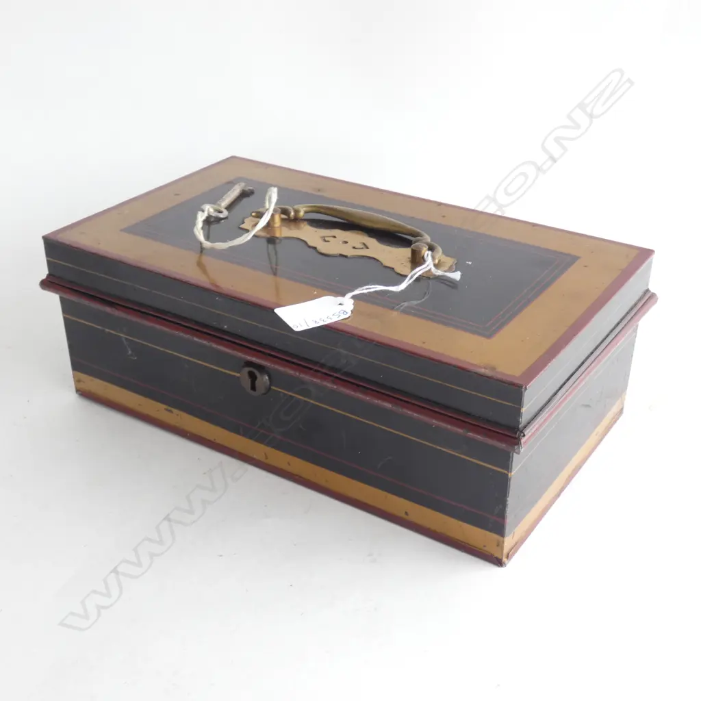 VINTAGE CASH BOX w. INTERIOR TRAYS L.300mm Image 1++